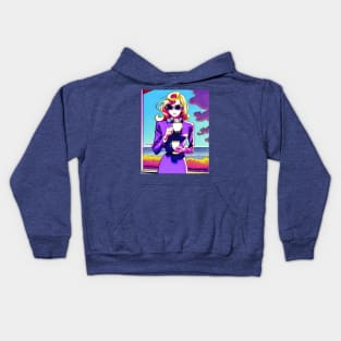 Coffee lover - Girl Drinking Coffee Kids Hoodie